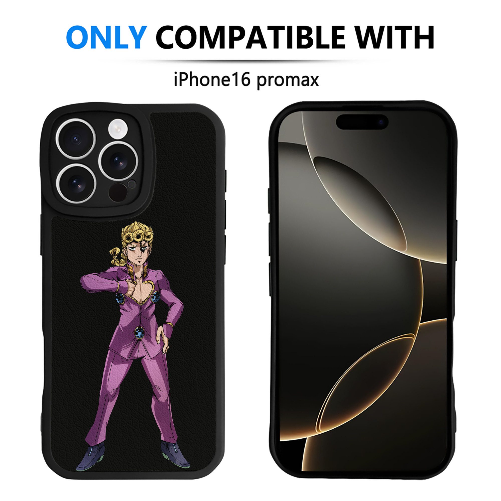 （画像用） ジョジョの奇妙な冒険 ジョルノ?ジョバァーナ JoJo's Bizarre Adventure Giorno Giovanna 【iPhone 16シリーズ対応】シリコンスマホケース（レザー調） 材質：シリコン